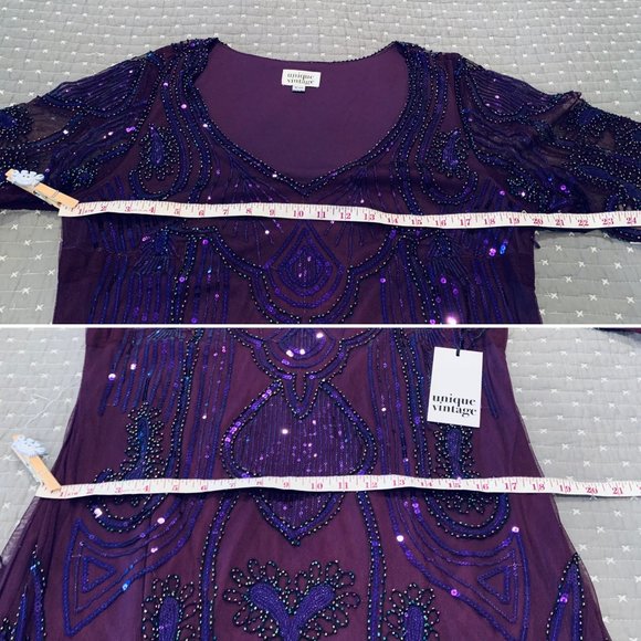 💃 Unique Vintage Sequin Margaux Fringe Dress NWT 🎉HOST PICK✨ - Picture 10 of 16